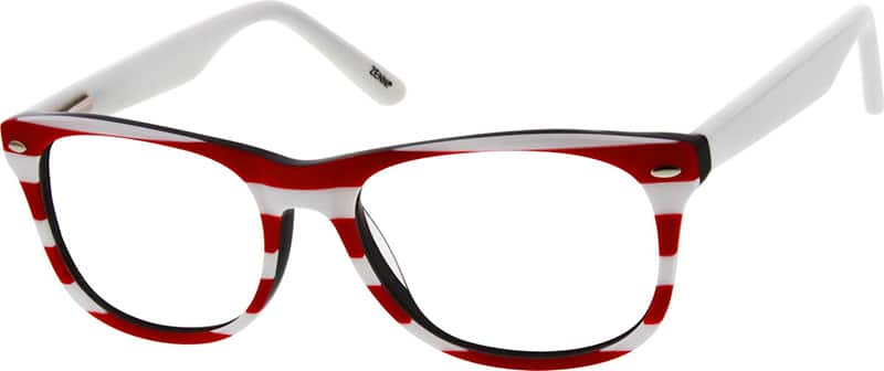 Angle view of Kids’ Square Glasses 669448 in Red