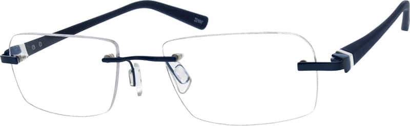 Angle view of Rimless Glasses 670916 in Blue
