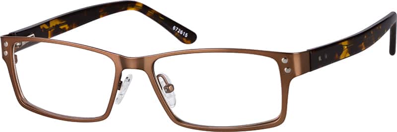 Angle view of Rectangle Glasses 672615 in Brown