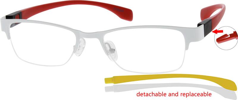 Angle view of Rectangle Glasses 674330 in White