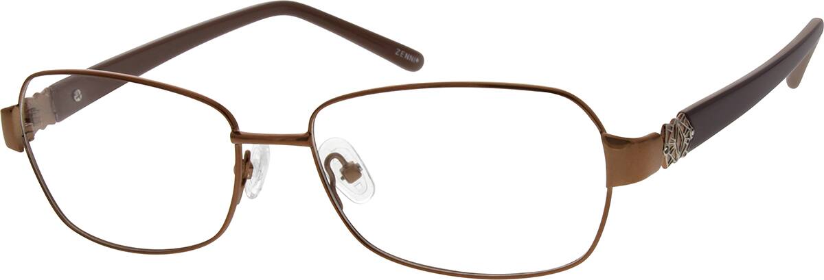 Angle view of Rectangle Glasses 675215 in Brown