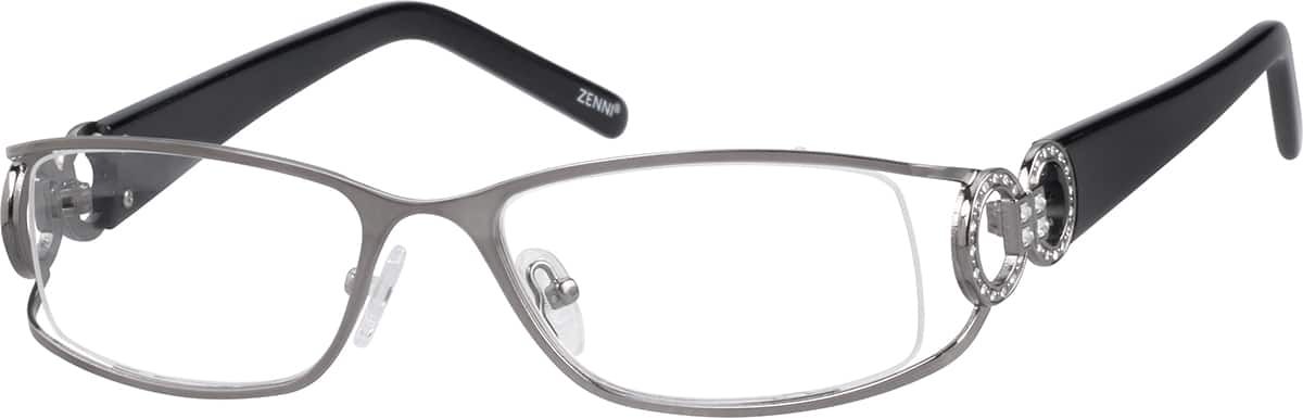 Angle view of Rectangle Glasses 676112 in Gray