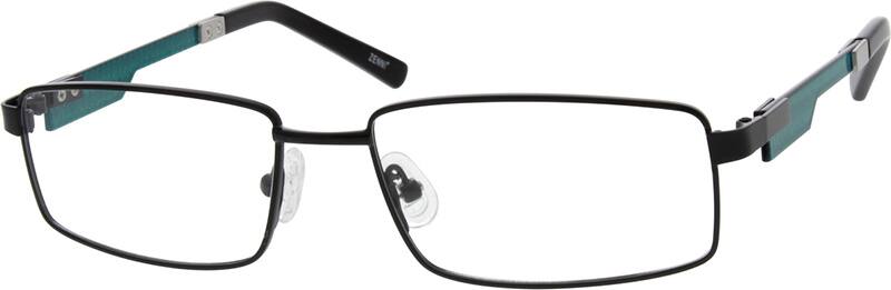 Angle view of Rectangle Glasses 676921 in Black