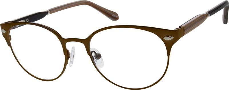 Angle view of Round Glasses 678115 in Brown