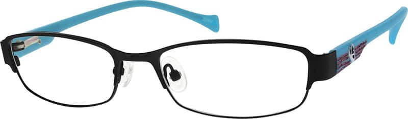 Angle view of Kids’ Rectangle Glasses 678521 in Black