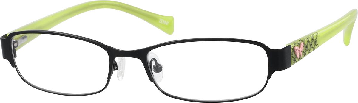 Angle view of Kids’ Oval Glasses 678621 in Black
