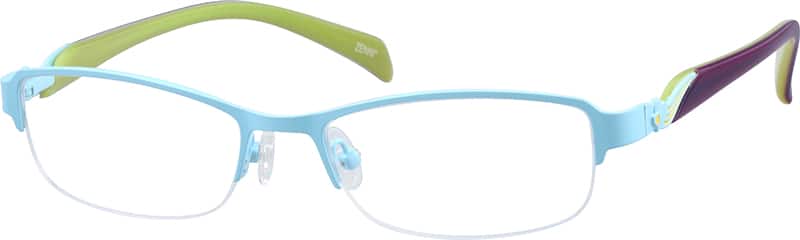 Angle view of Kids’ Rectangle Glasses 679016 in Blue