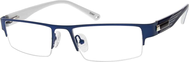 Angle view of Rectangle Glasses 679116 in Blue
