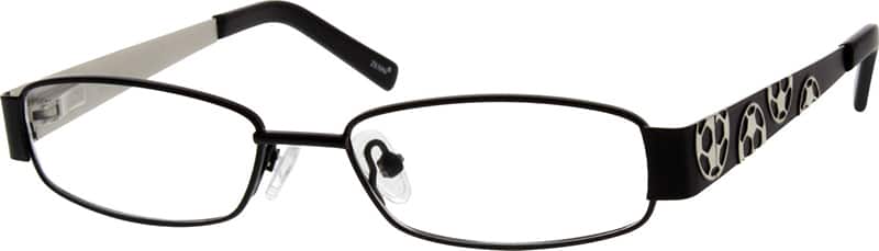 Angle view of Kids’ Rectangle Glasses 680121 in Black