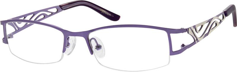 Angle view of Rectangle Glasses 680317 in Purple