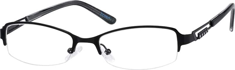 Angle view of Rectangle Glasses 680821 in Black