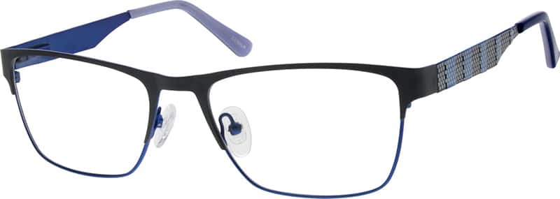 Angle view of Rectangle Glasses 680916 in Blue
