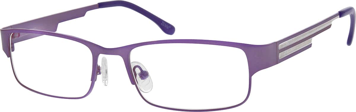 Angle view of Rectangle Glasses 681017 in Purple