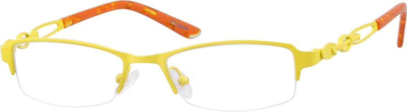 Angle view of Rectangle Glasses 681622 in Yellow