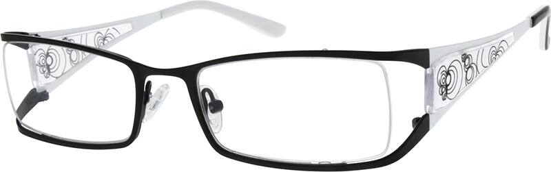 Angle view of Rectangle Glasses 683021 in Black