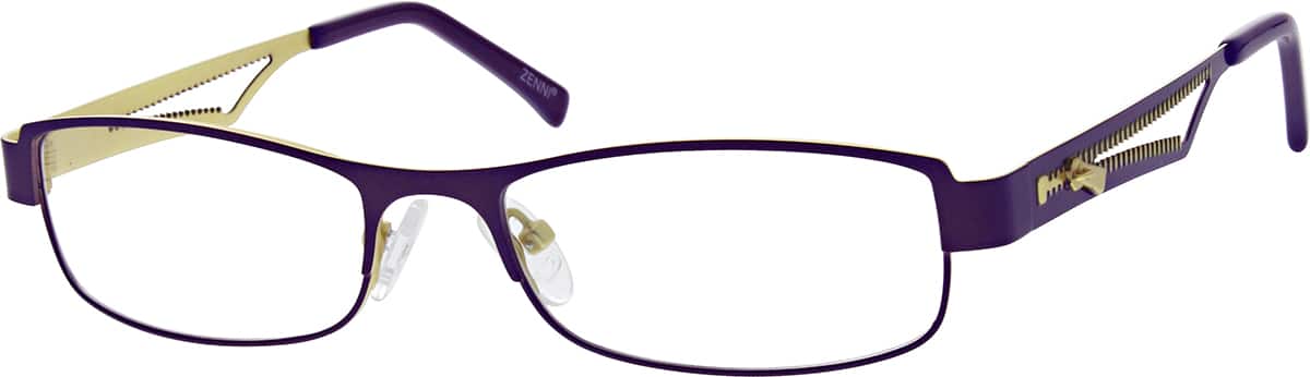 Angle view of Rectangle Glasses 684517 in Purple