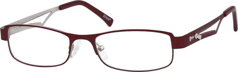 Angle view of Rectangle Glasses 684518 in Red
