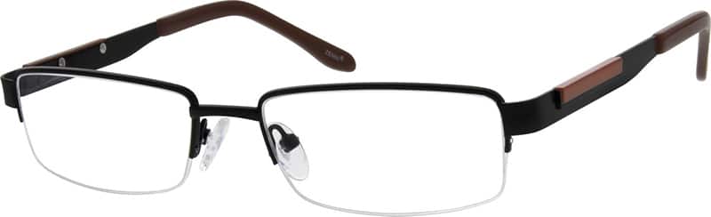 Angle view of Rectangle Glasses 686021 in Black