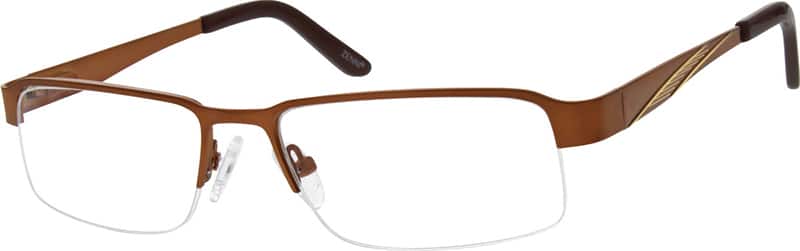 Angle view of Rectangle Glasses 686615 in Brown