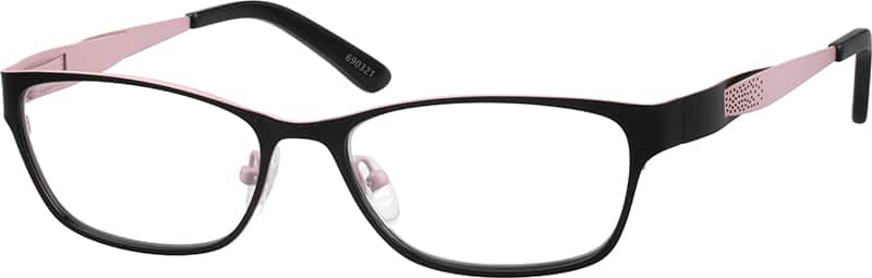 Angle view of Rectangle Glasses 690321 in Black