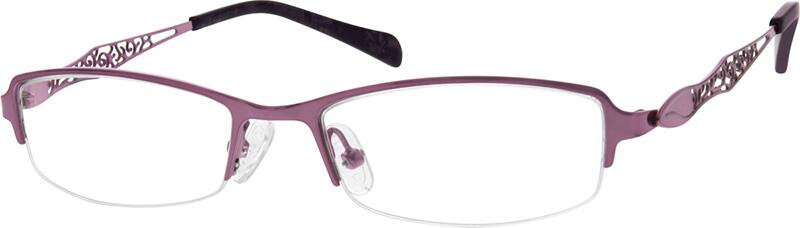 Angle view of Rectangle Glasses 690717 in Purple