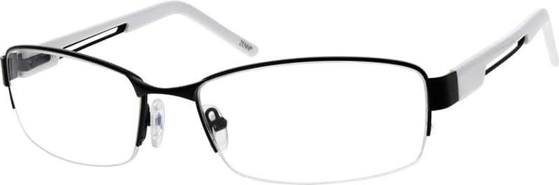 Angle view of Rectangle Glasses 691121 in Black