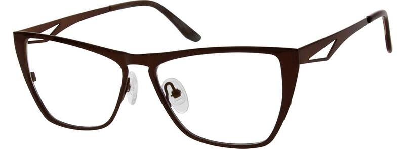 Angle view of Rectangle Glasses 692115 in Brown
