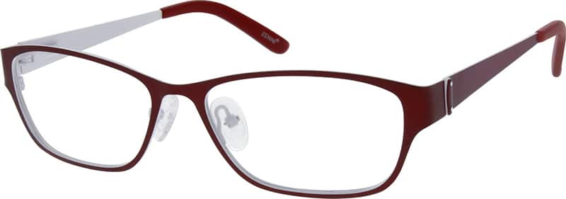 Angle view of Rectangle Glasses 695118 in Red
