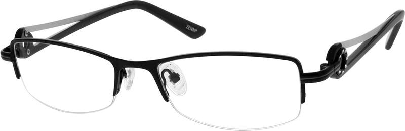 Angle view of Rectangle Glasses 696721 in Black
