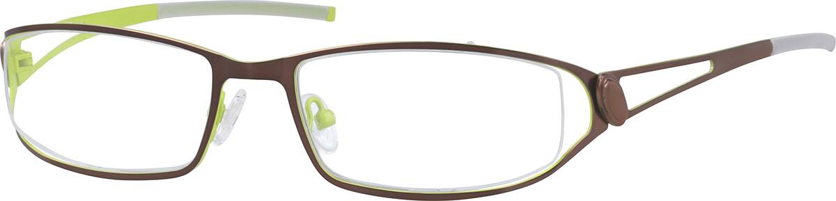 Angle view of Rectangle Glasses 697315 in Brown