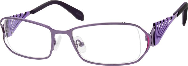 Angle view of Rectangle Glasses 697517 in Purple