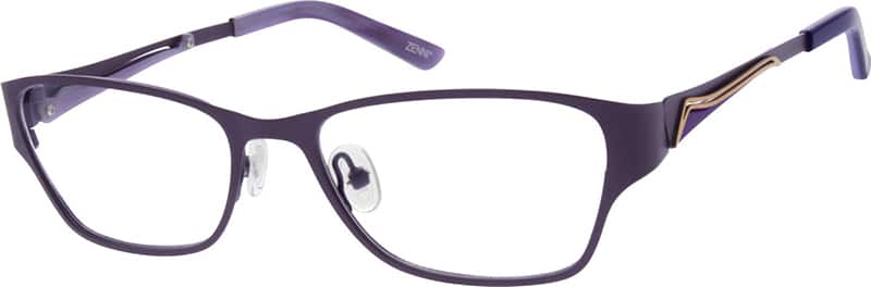 Angle view of Rectangle Glasses 698017 in Purple