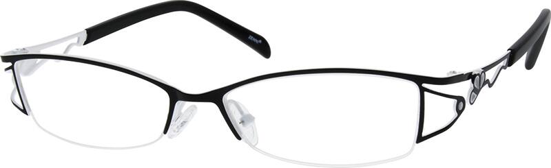 Angle view of Rectangle Glasses 698821 in Black