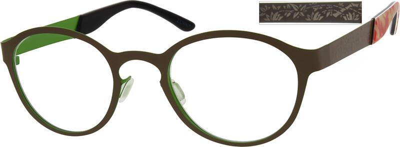 Angle view of Round Glasses 699215 in Brown