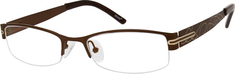 Angle view of Rectangle Glasses 699515 in Brown
