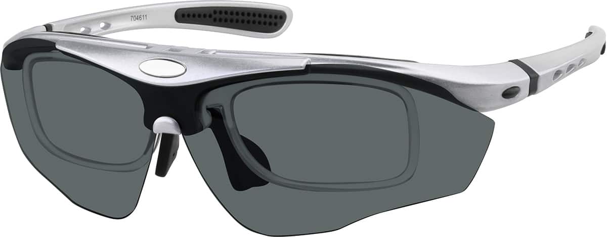 Angle view of Sport Sunglasses 704611 in Silver