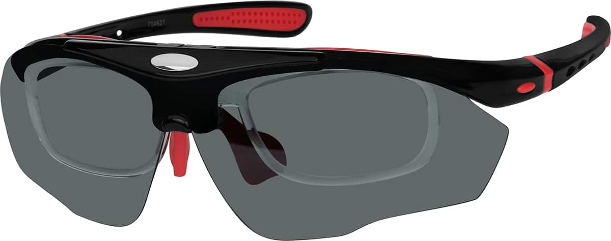 Angle view of Sport Sunglasses 704621 in Black