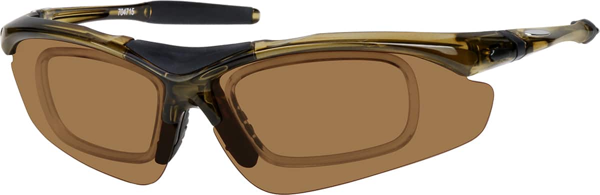Angle view of Sport Sunglasses 704715 in Brown