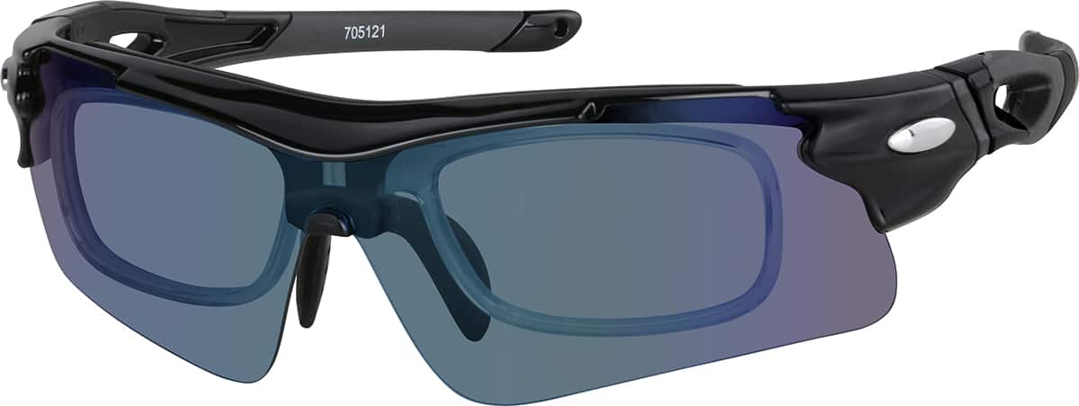 Angle view of Sports Sunglasses 705121 in Black