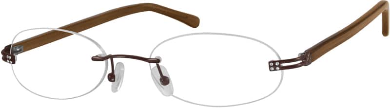 Angle view of Rimless Glasses 711915 in Brown