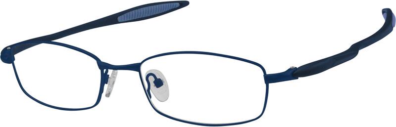 Angle view of Rectangle Glasses 712816 in Blue