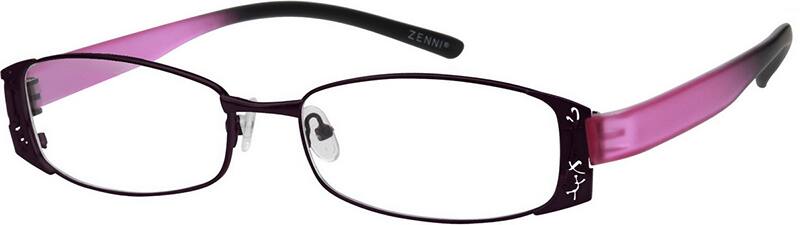 Angle view of Rectangle Glasses 713317 in Purple