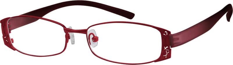 Angle view of Rectangle Glasses 713318 in Red