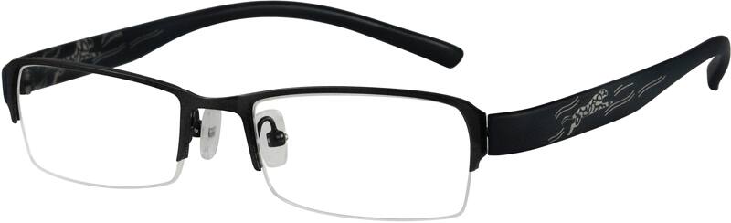 Angle view of Rectangle Glasses 713921 in Black