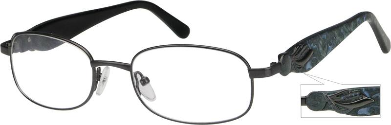 Angle view of Rectangle Glasses 714512 in Gray
