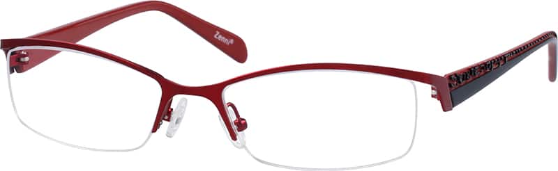 Angle view of Rectangle Glasses 719218 in Red