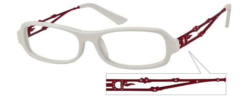 Angle view of Rectangle Glasses 721730 in White