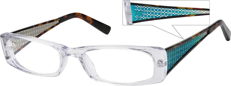 Angle view of Rectangle Glasses 722117 in Clear