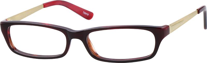 Angle view of Rectangle Glasses 723418 in Red