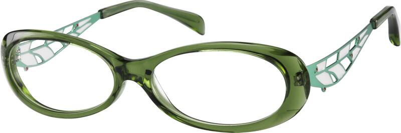 Angle view of Oval Glasses 723524 in Green